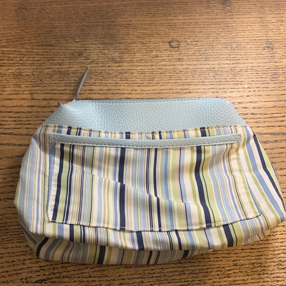 Nanette Lepore Striped Cosmetic Bag - Blue and Green - Picture 1 of 9